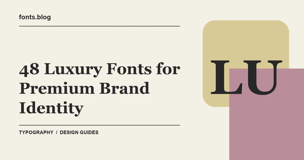 48 Luxury Fonts for Premium Brand Identity: What to Test in Your Design
