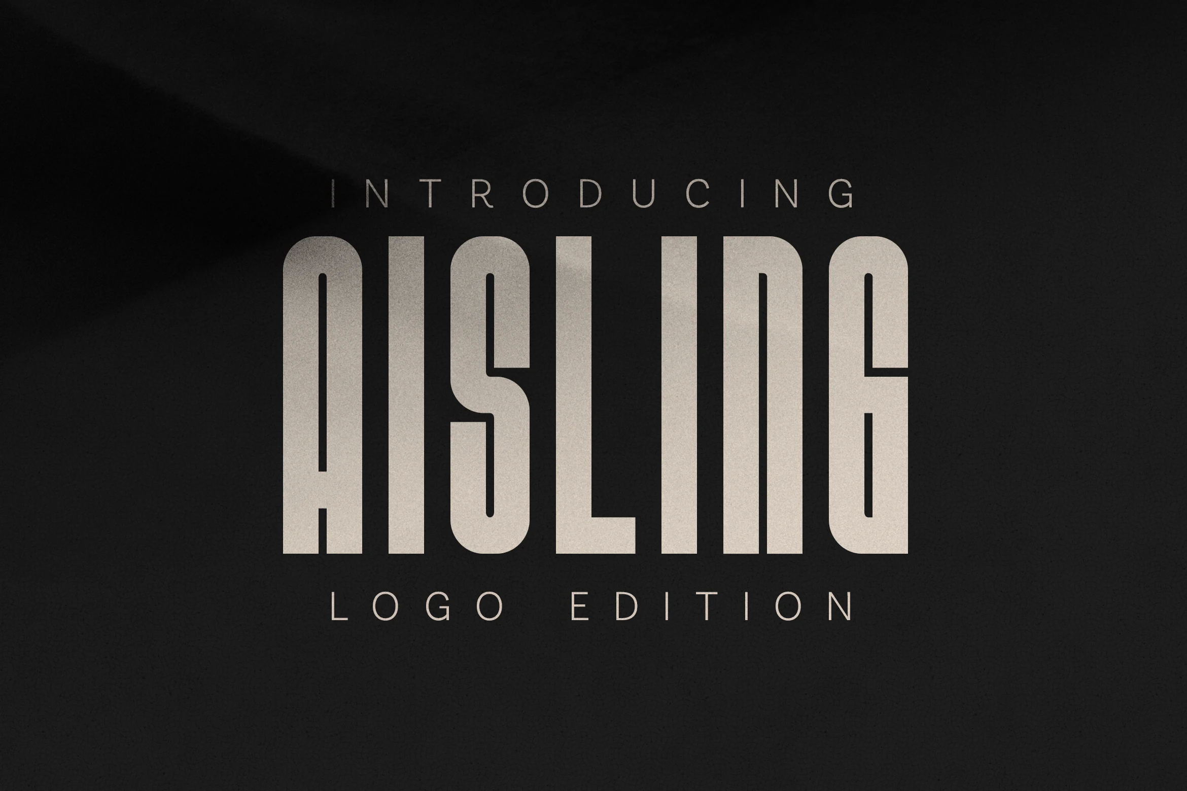 Aisling Logo Edition Font preview with tall condensed sans serif lettering
