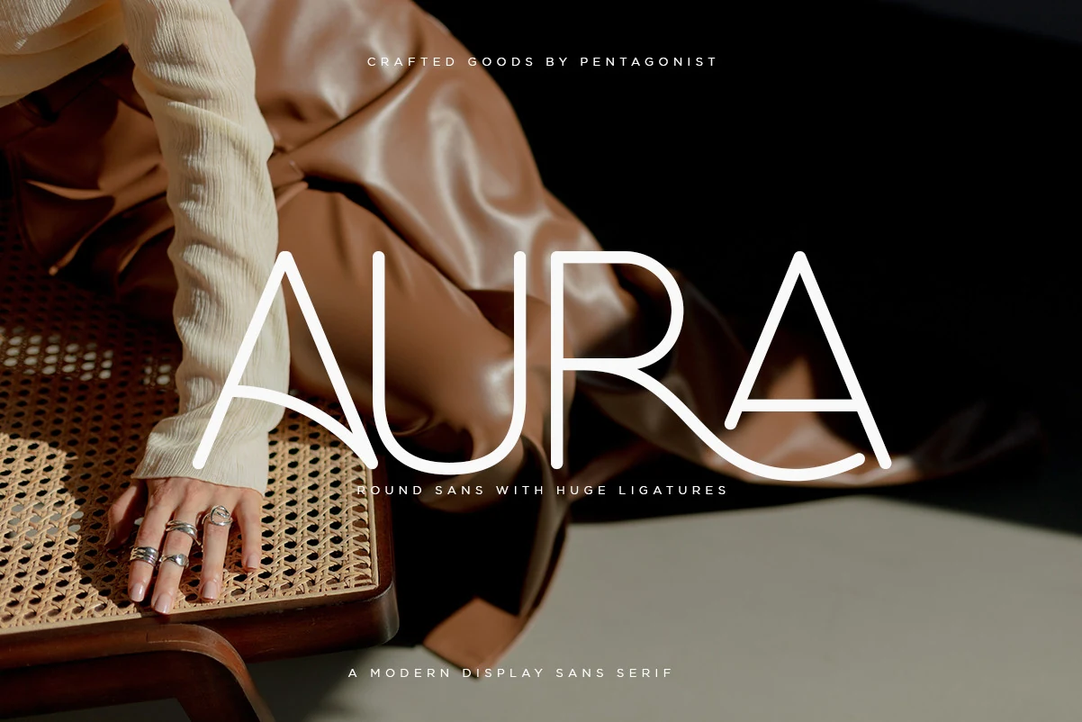Aura Font preview for modern logo typography