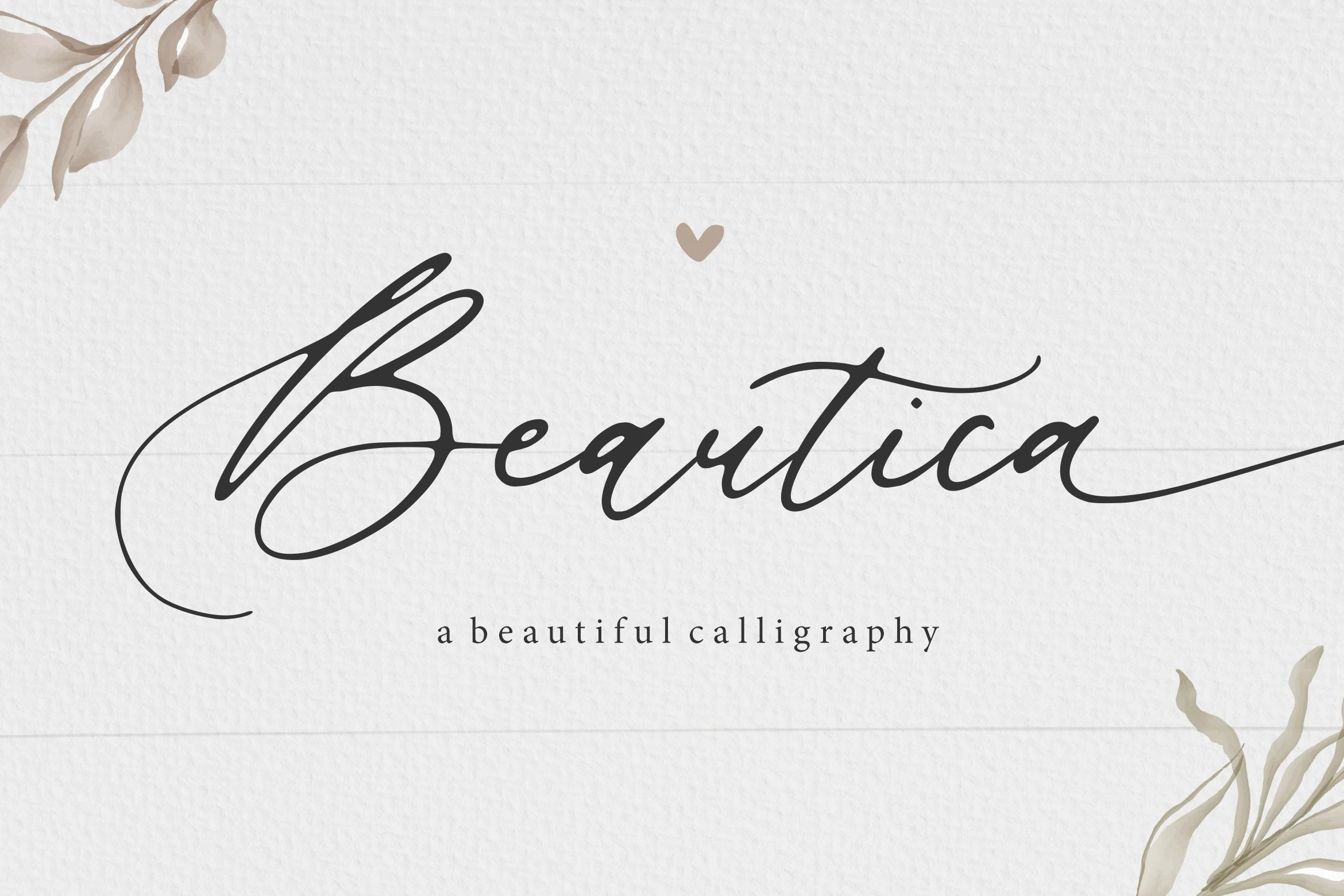 Beautica Beautiful Calligraphy Font preview with flowing script lettering