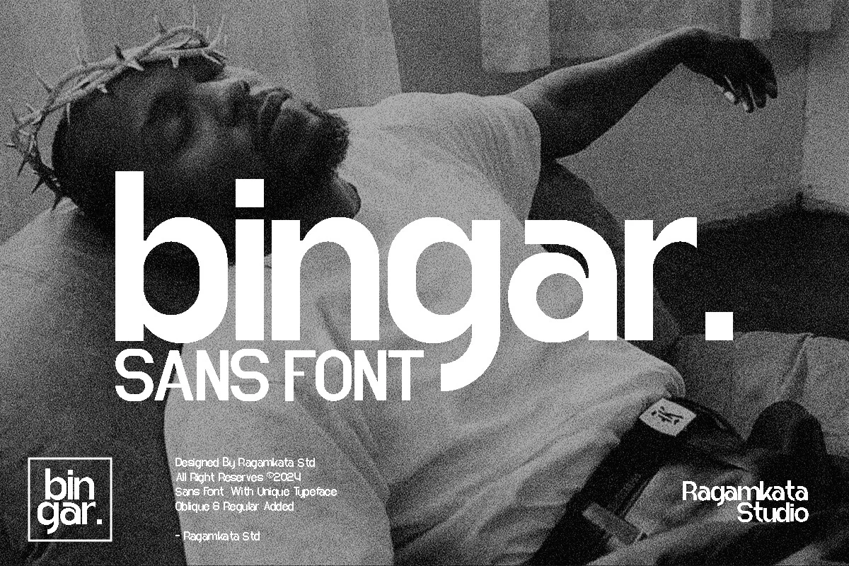 Bingar Font preview with smooth modern sans lettering