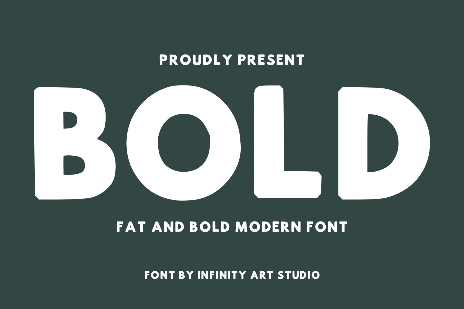Bold Font preview with thick white rounded block letters