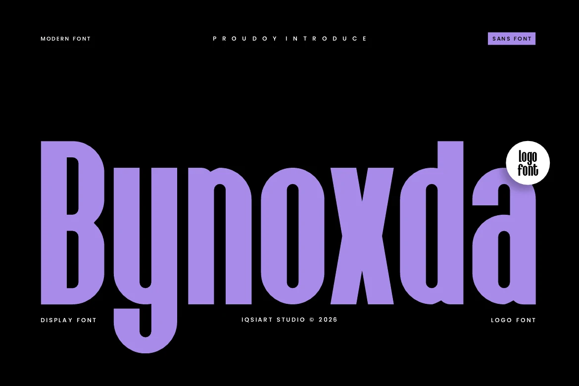 Bynoxda Font preview for Logo Fonts