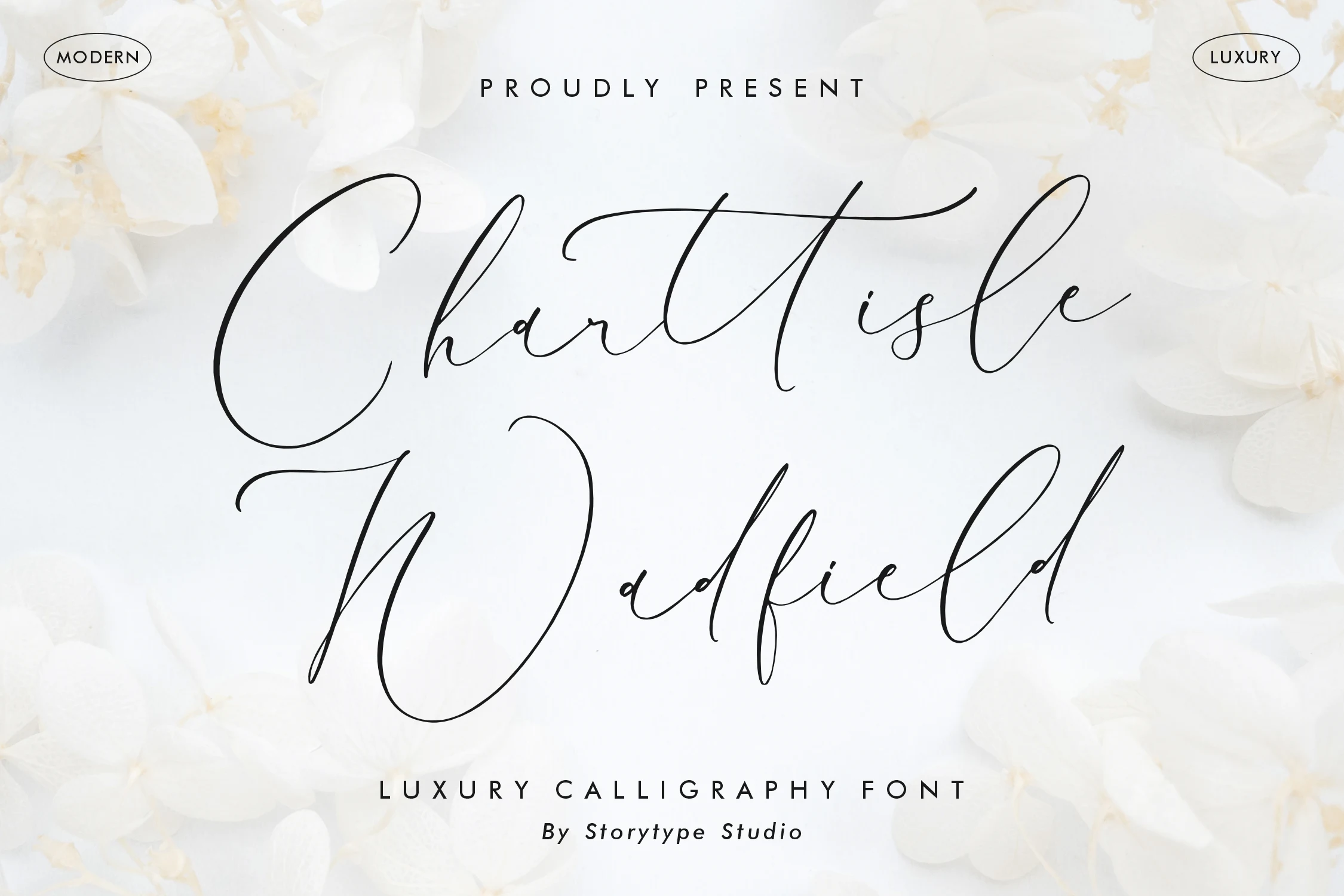 Charttisle Wadfield Font featuring flowing connected script, high stroke contrast, and elaborate loops and flourishes.