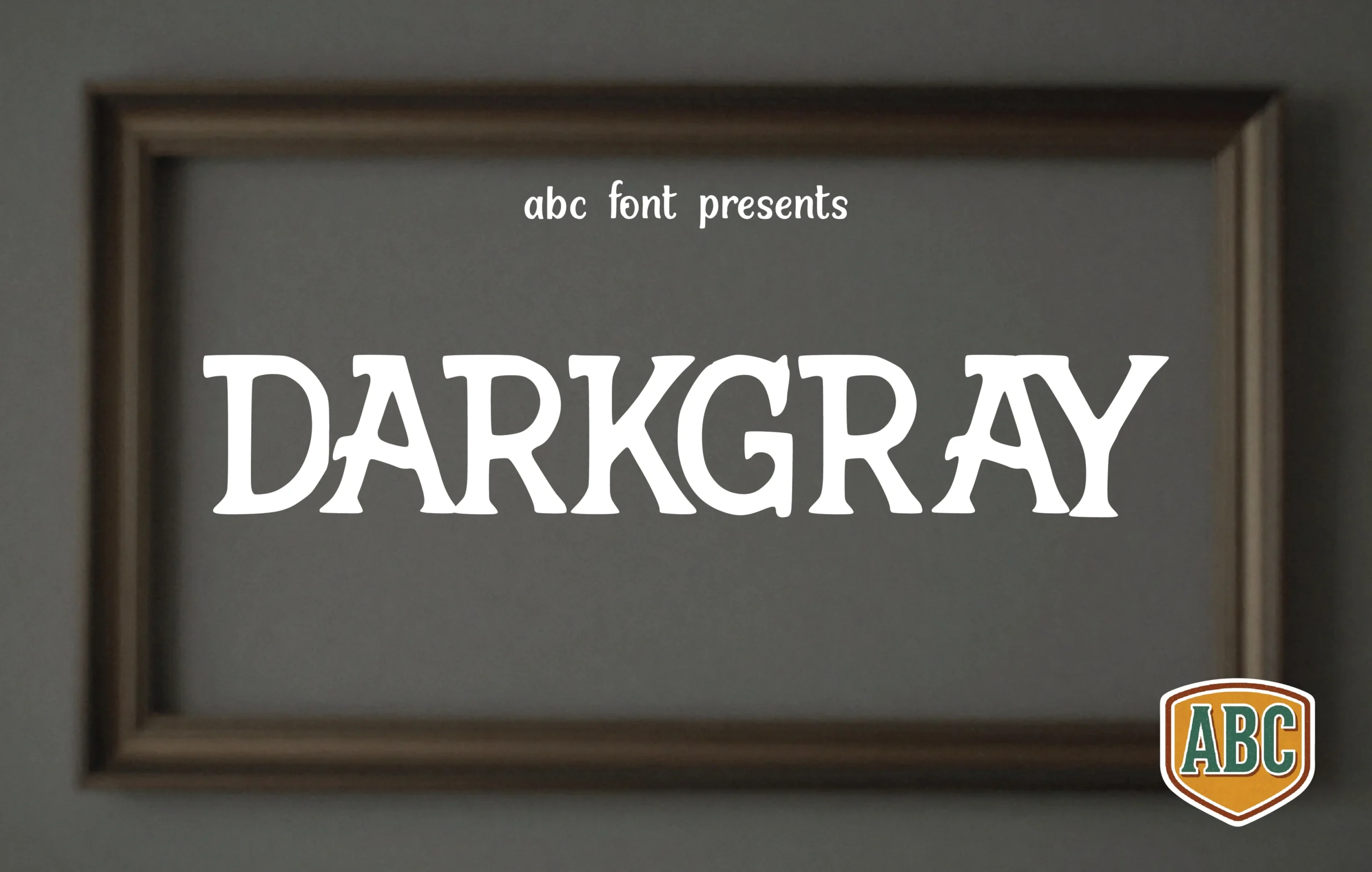 Darkgray Font preview with hand-drawn serif lettering