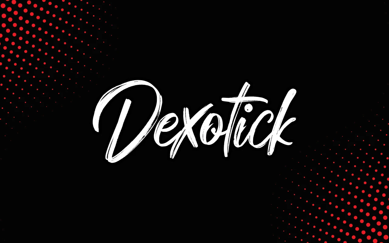 Dexotick Font preview with rough brush script lettering