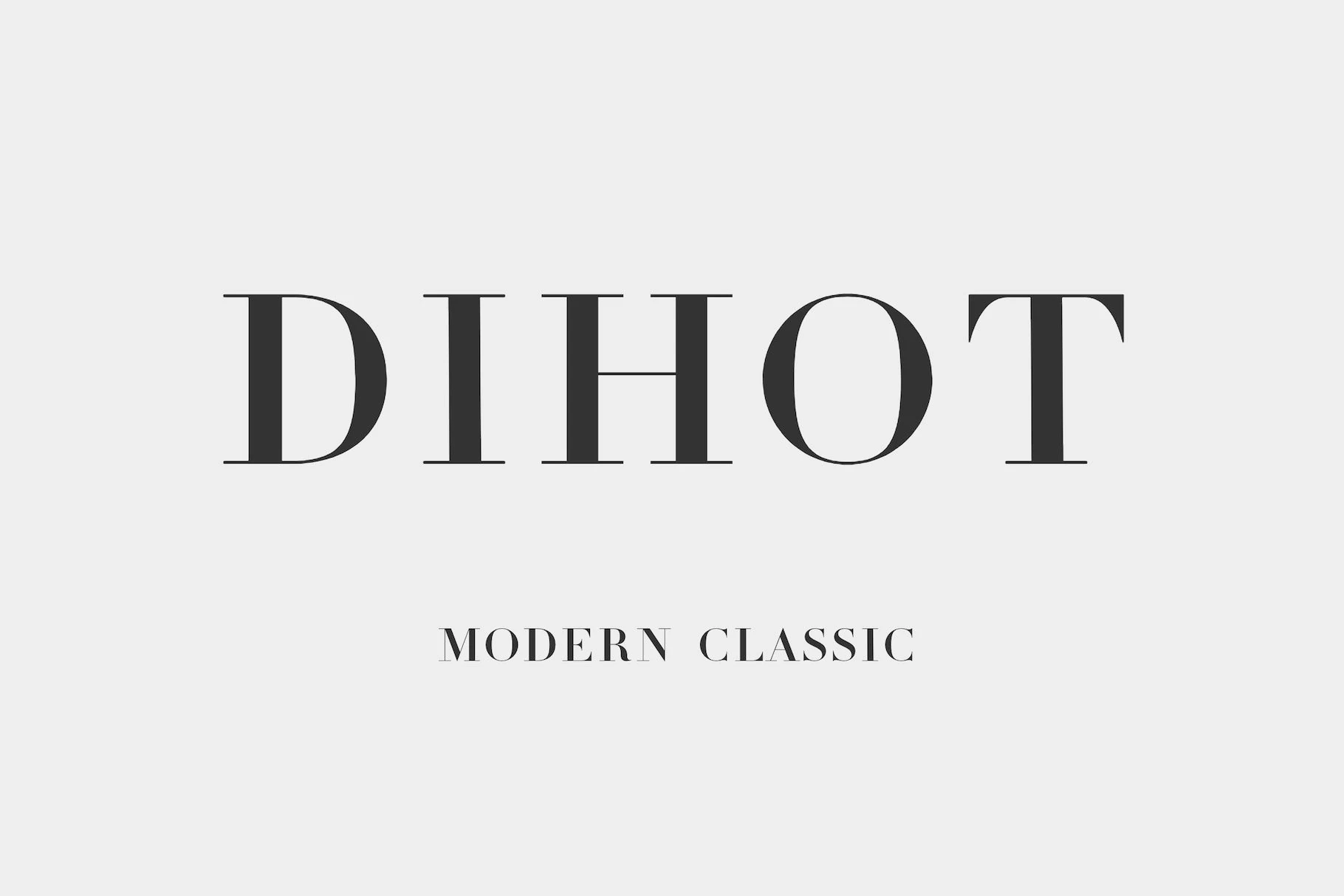 Dihot Font preview with high-contrast modern classic serif letters