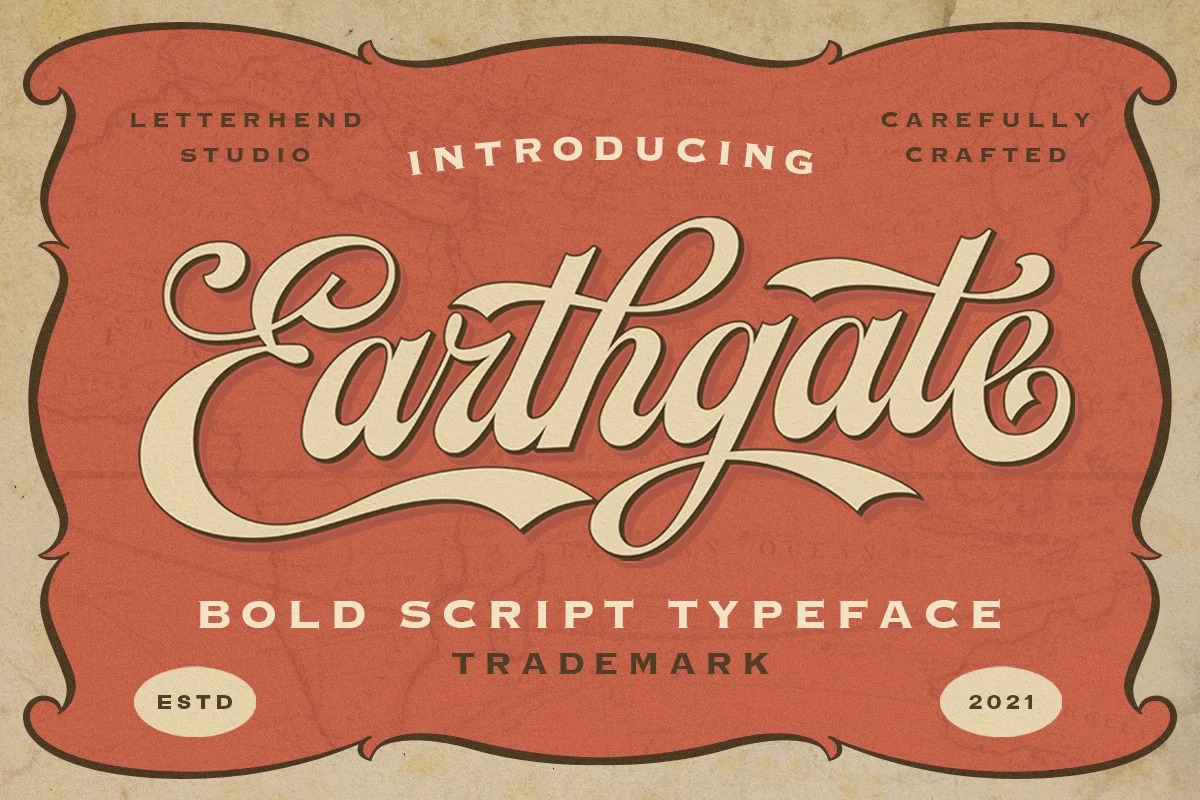 Earthgate Font preview from a Handwritten Fonts collection