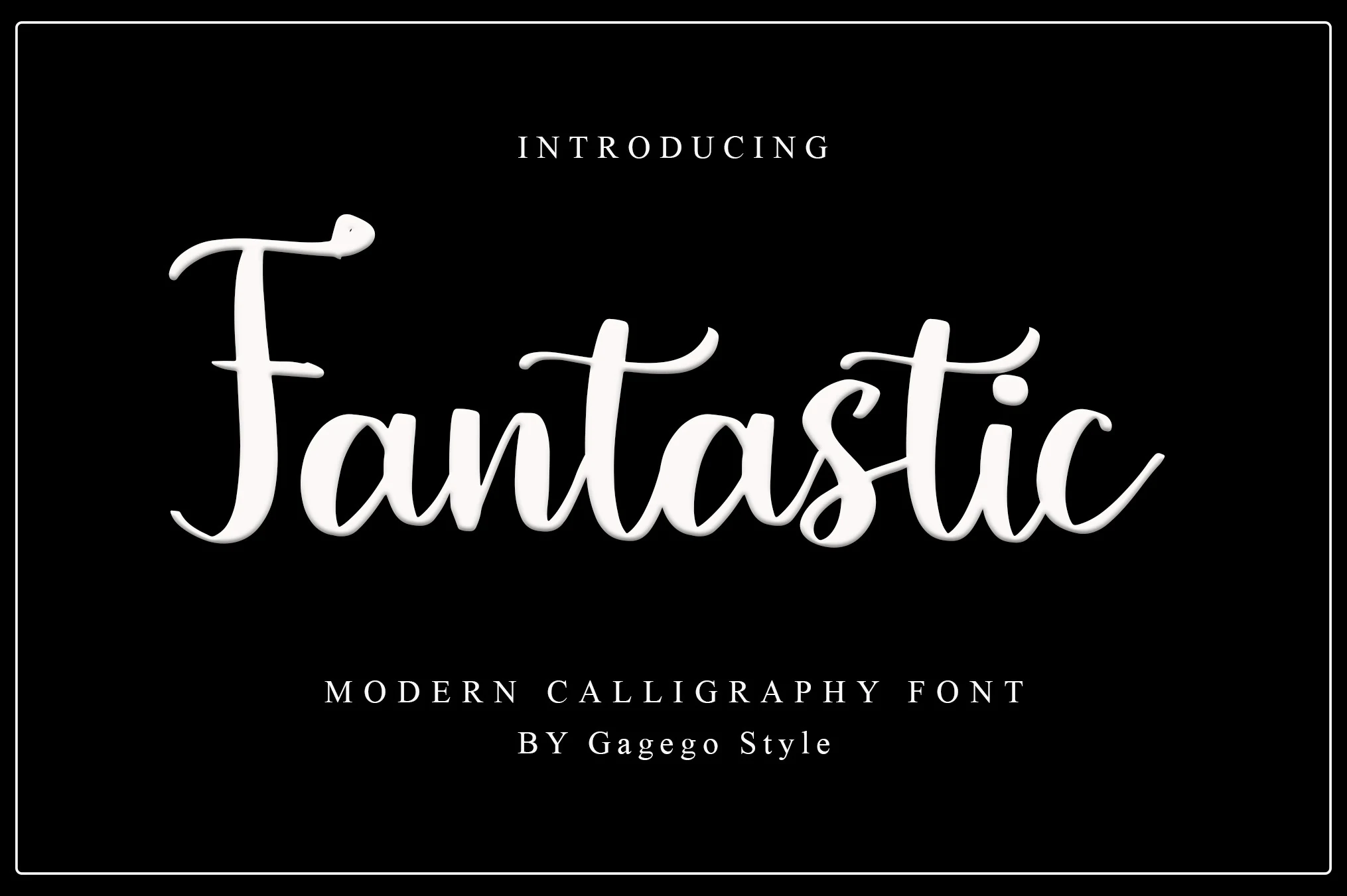 Fantastic Font preview with white handwritten script, rounded strokes, and a bouncy baseline