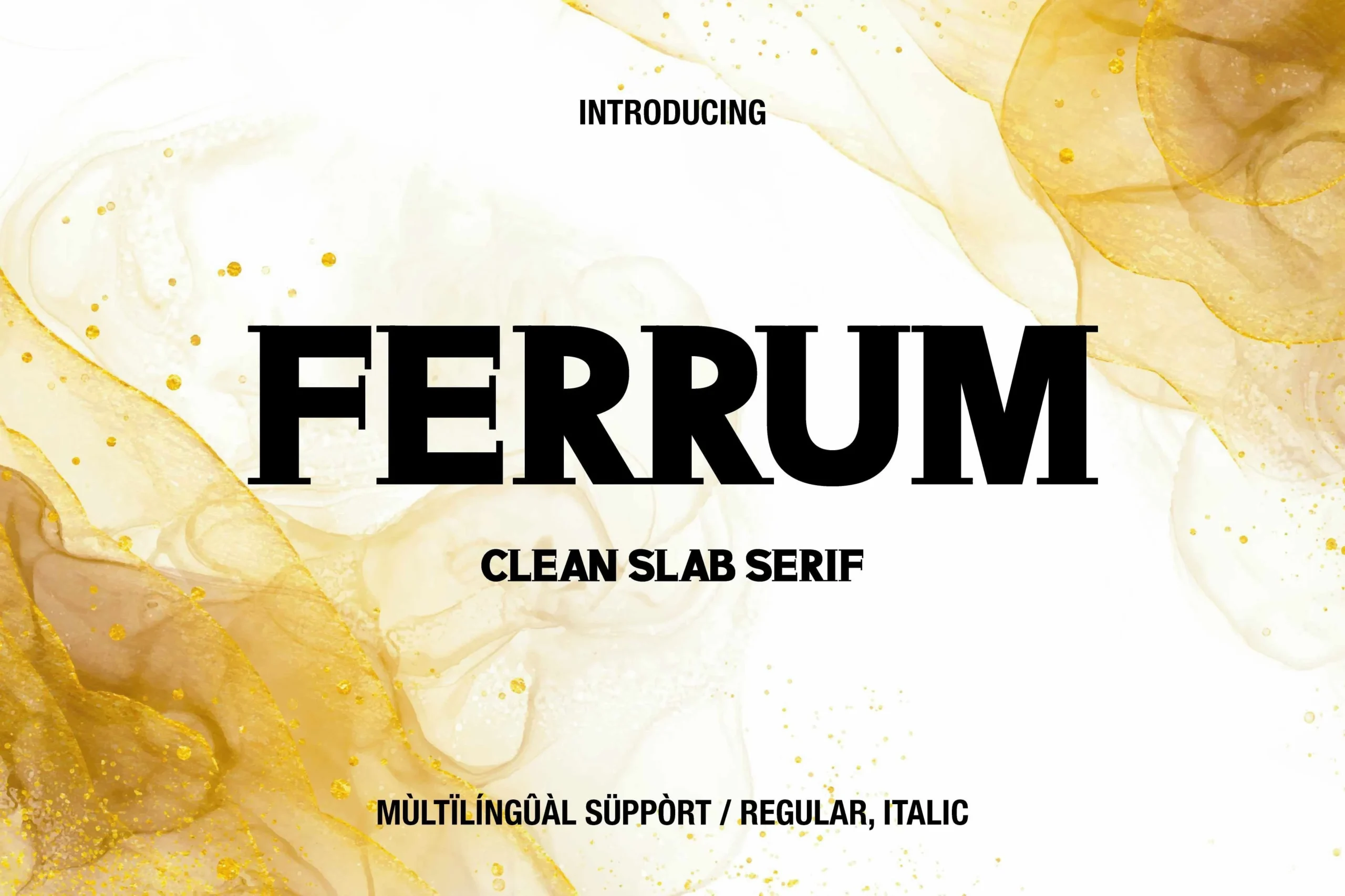 Ferrum Font preview with clean slab serif lettering