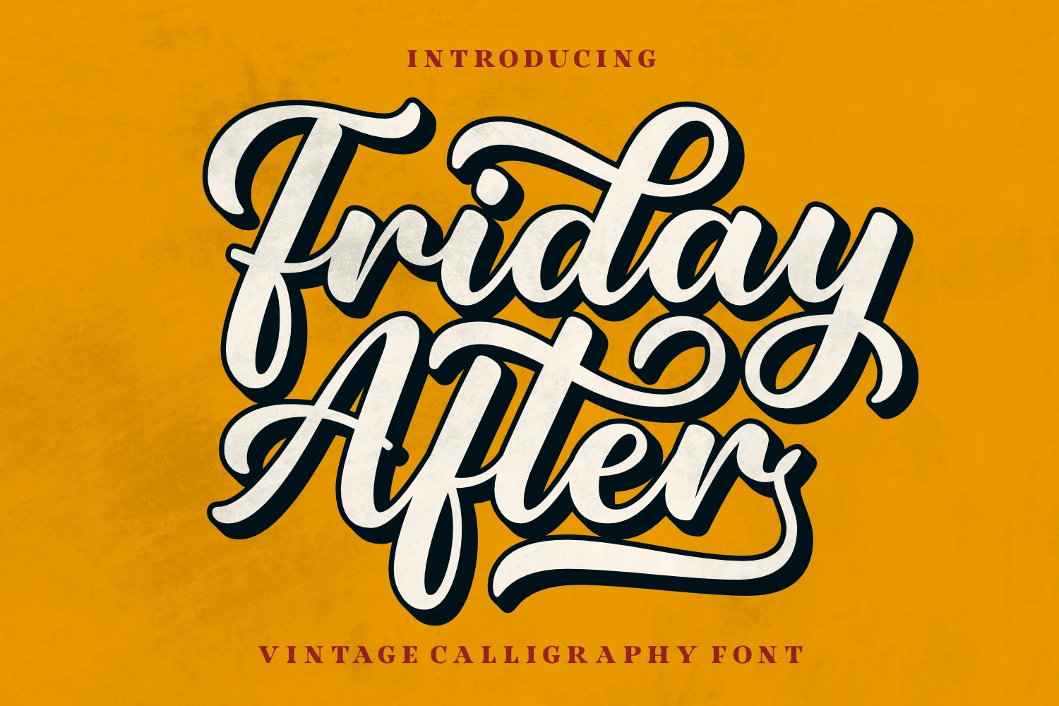 Friday After Font featuring heavy stroke contrast and connected letterforms