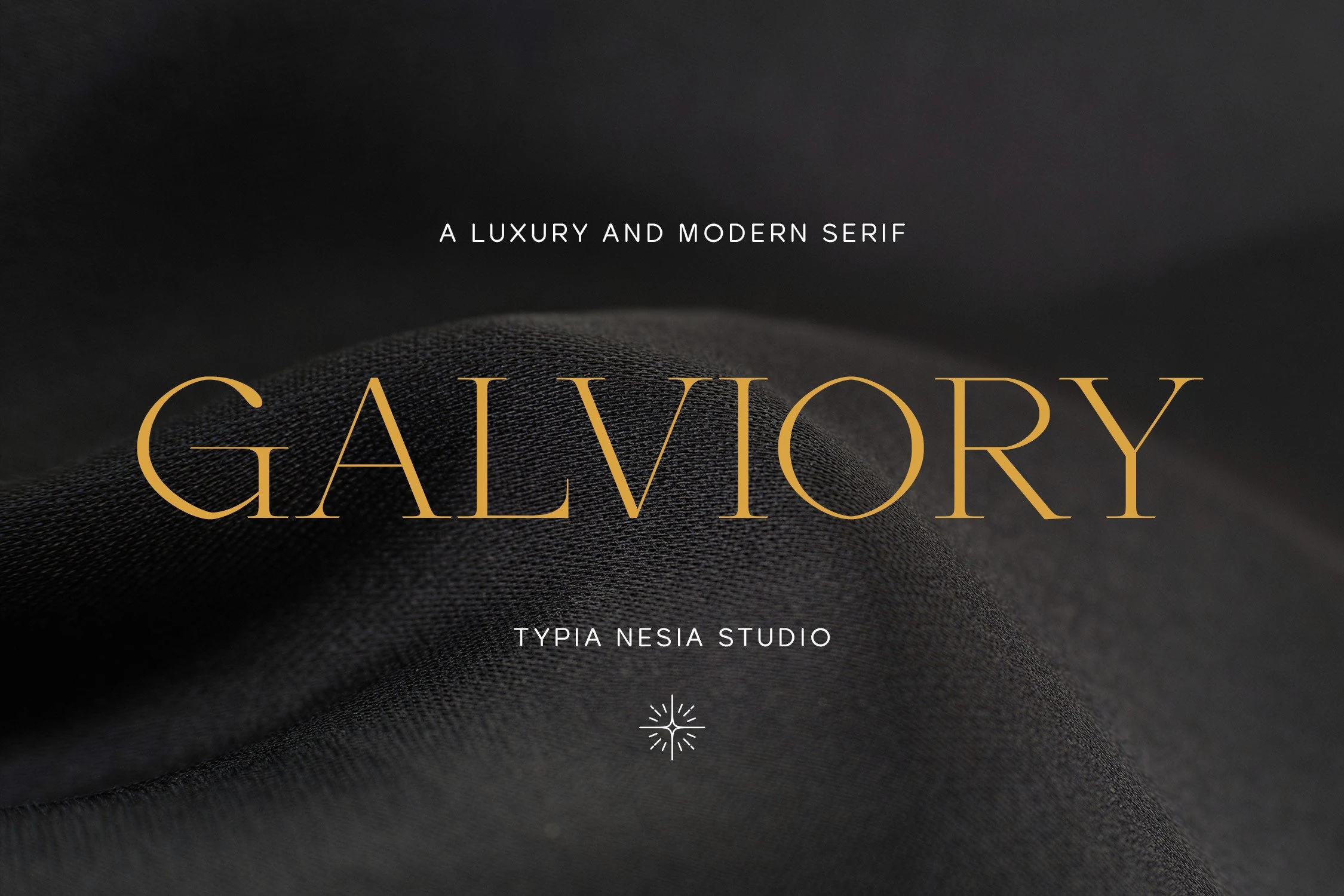 Galviory Font preview with luxury serif lettering