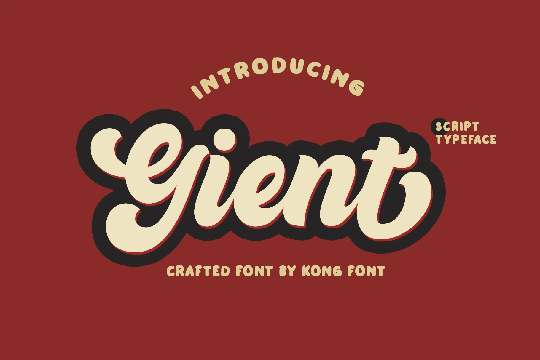 Gient Font preview with bold retro script lettering