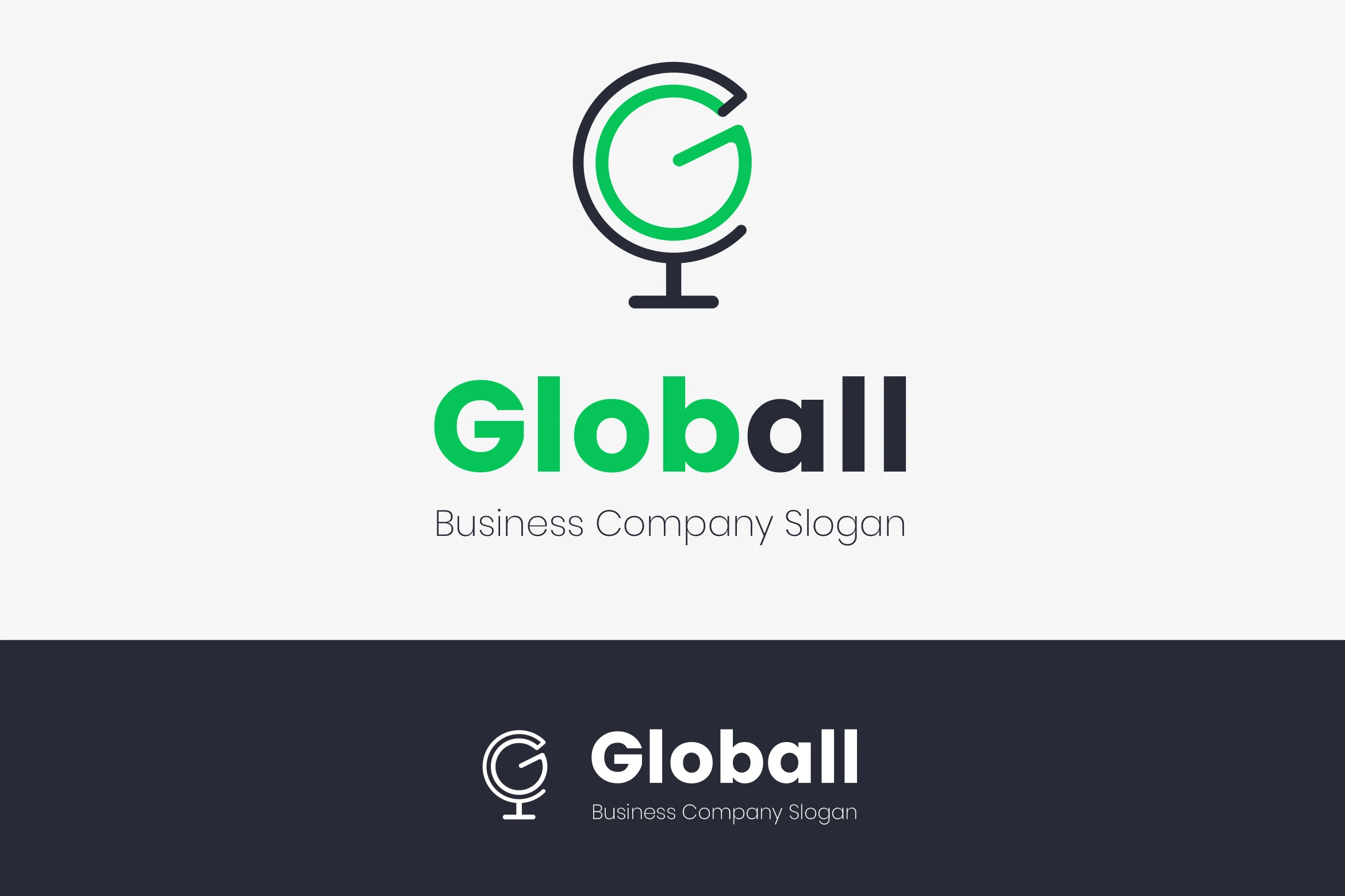 Globe Logo preview with modern business wordmark