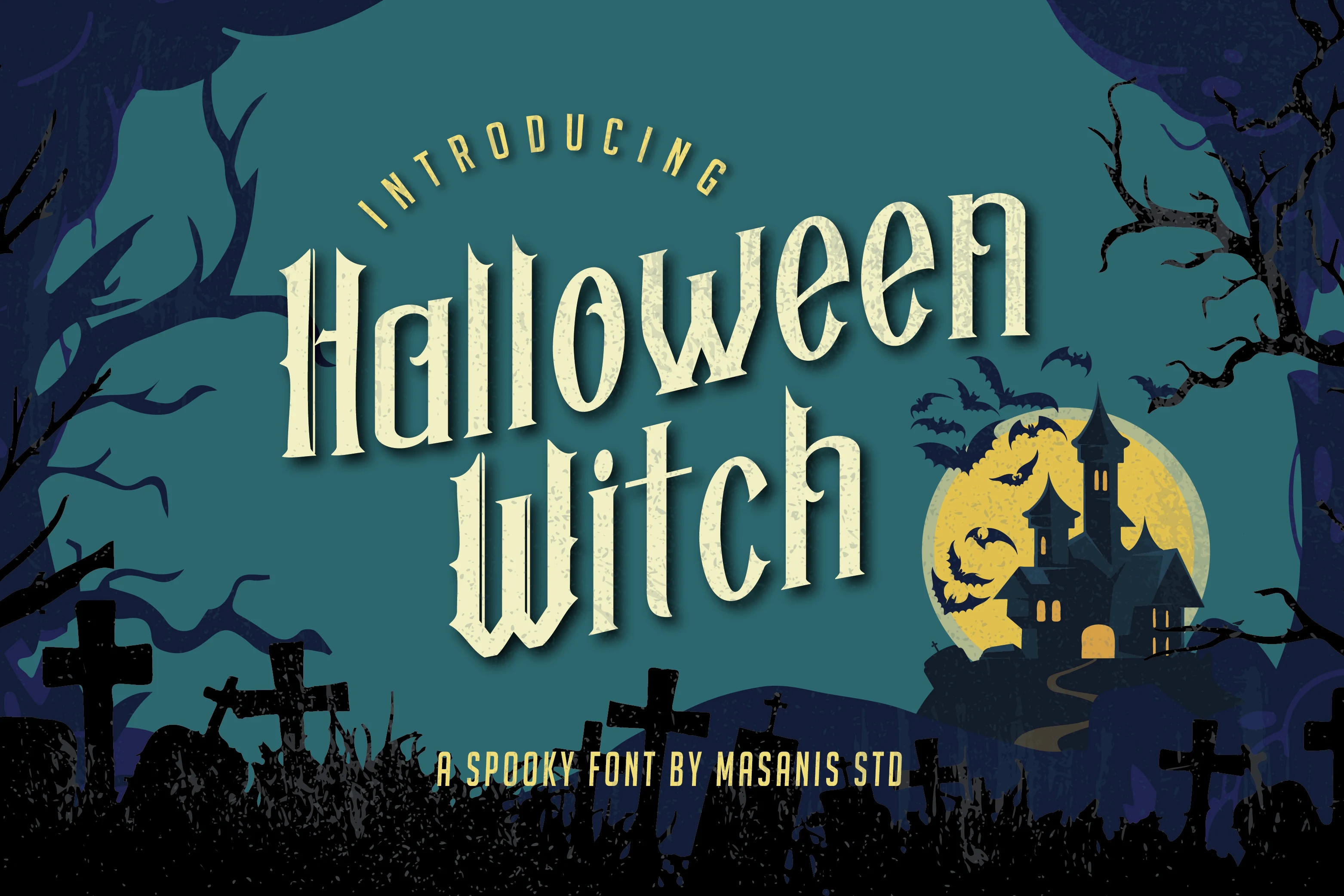 Halloween Witch Font showing distinctive display letterforms with clear contrast between main strokes and details