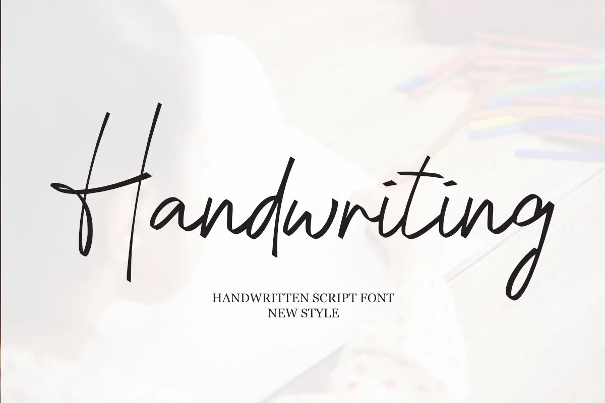 Handwriting Font preview with modern script lettering