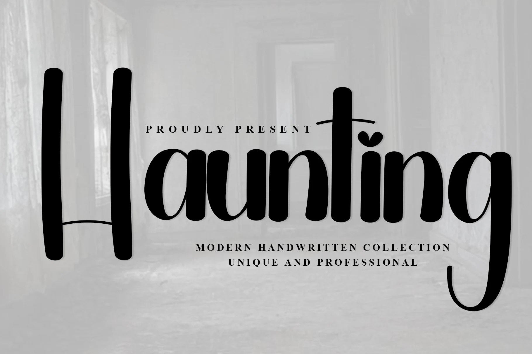 Haunting Font preview with modern handwritten lettering