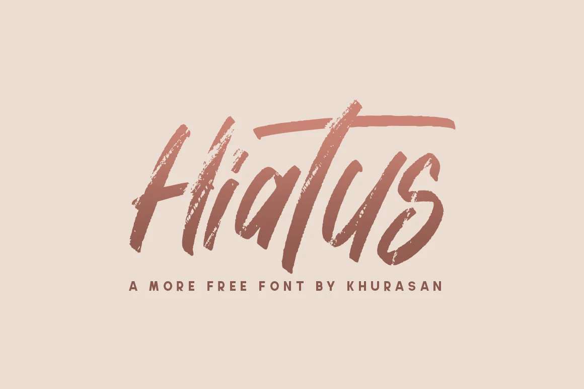 Hiatus Font showing brush-like stroke rhythm, clean contemporary construction, and distinctive display letterforms