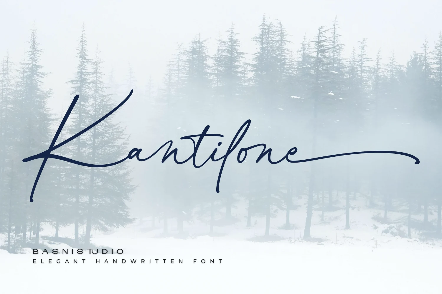 Kantilone Font preview with elegant handwritten lettering