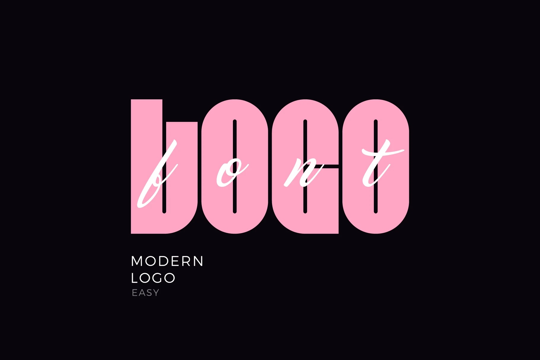Logo Font preview with bold chunky display lettering