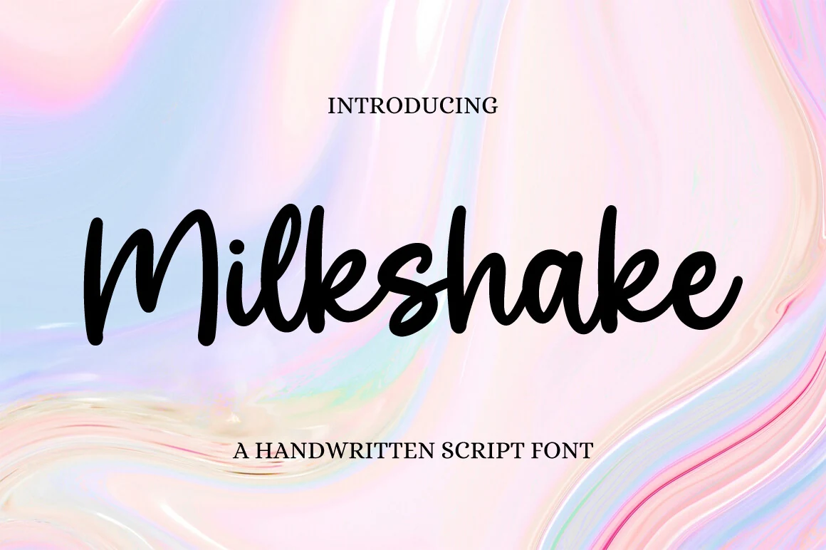 Milkshake Font preview in bold black rounded handwritten script