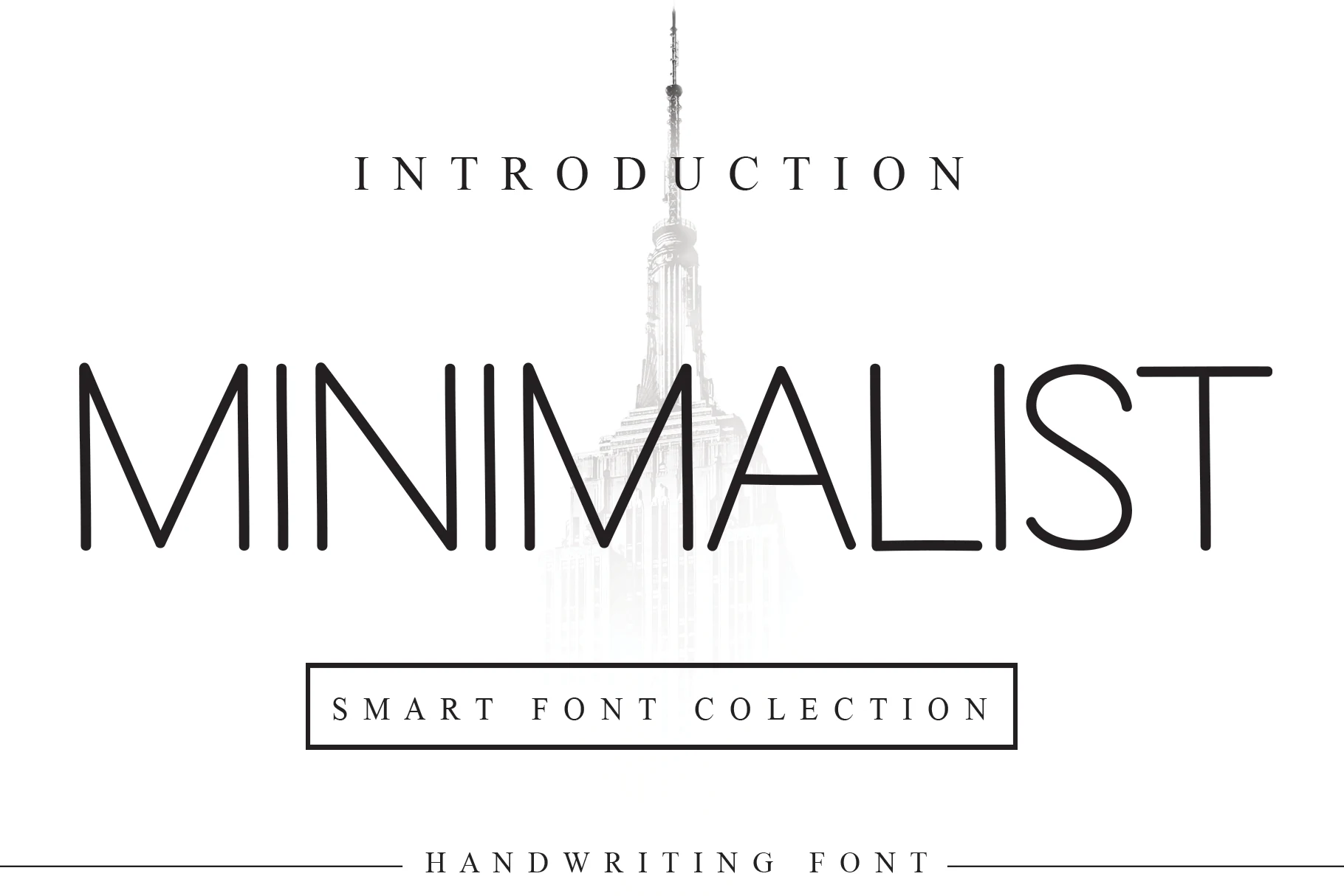 Minimalist Font preview with rounded monoline sans serif letters and wide spacing