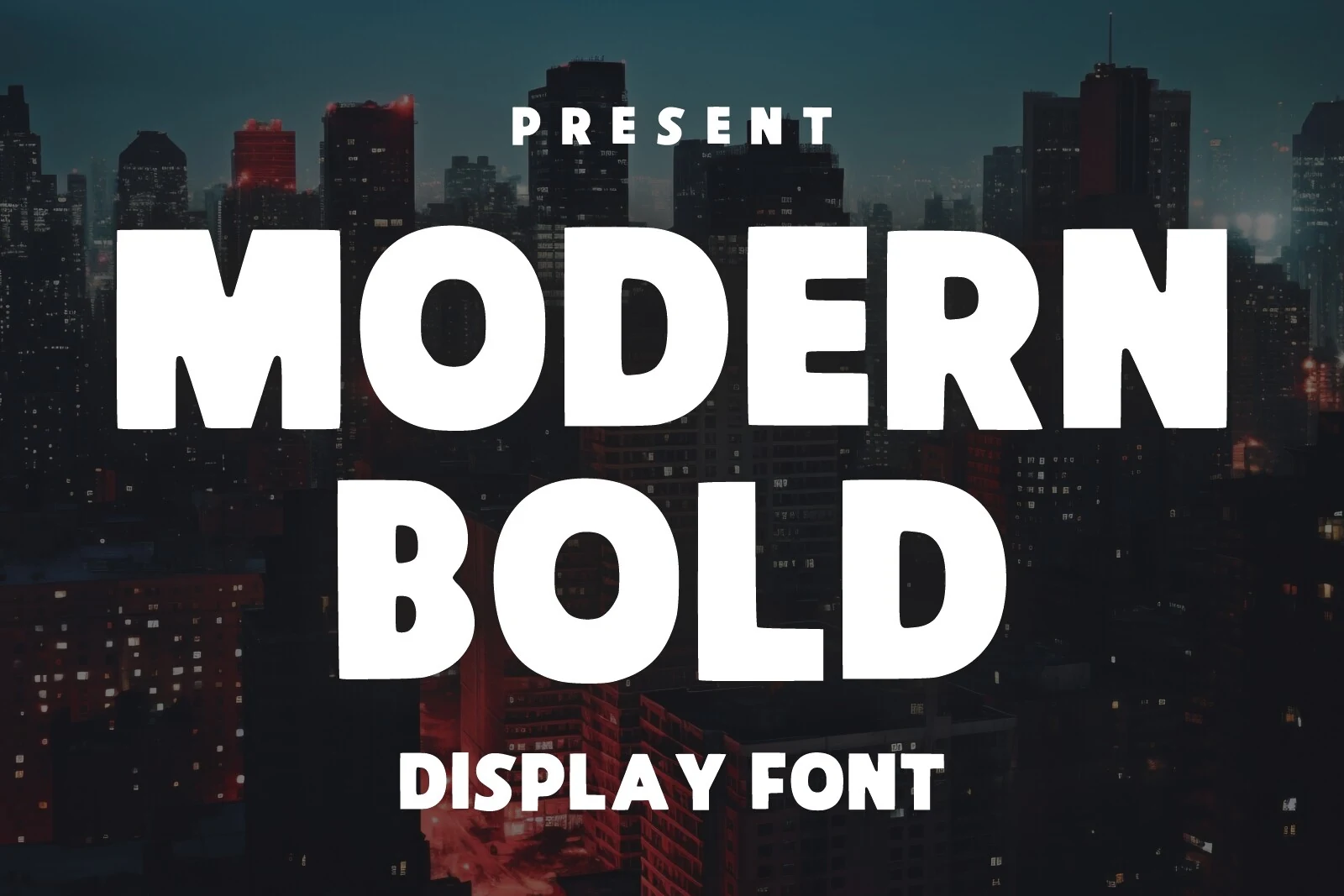 Modern Bold Font with heavy rounded sans-serif letters, wide geometric proportions, and low stroke contrast.