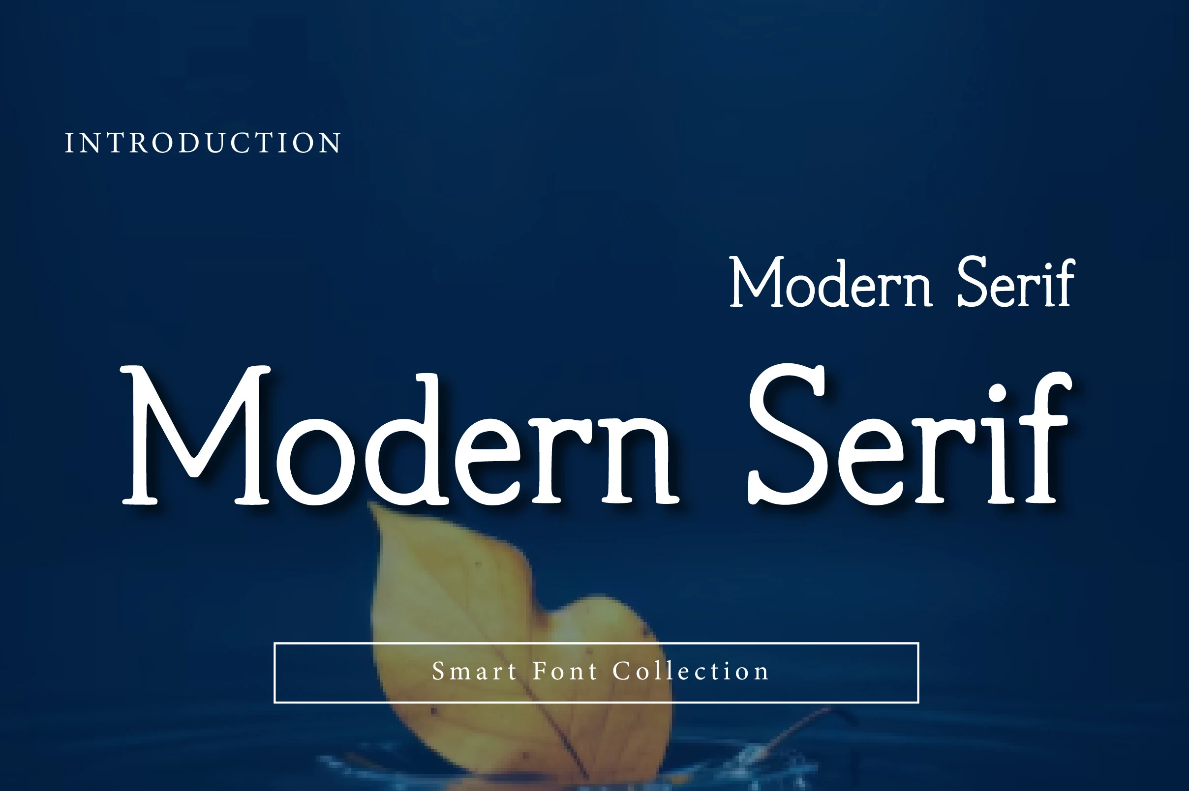 Modern Serif Font preview with clean white serif lettering, balanced contrast, and refined classic shapes