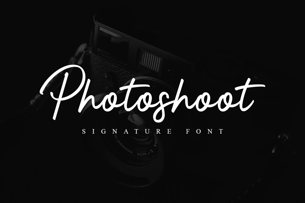Photoshoot Font preview from a handwritten fonts collection