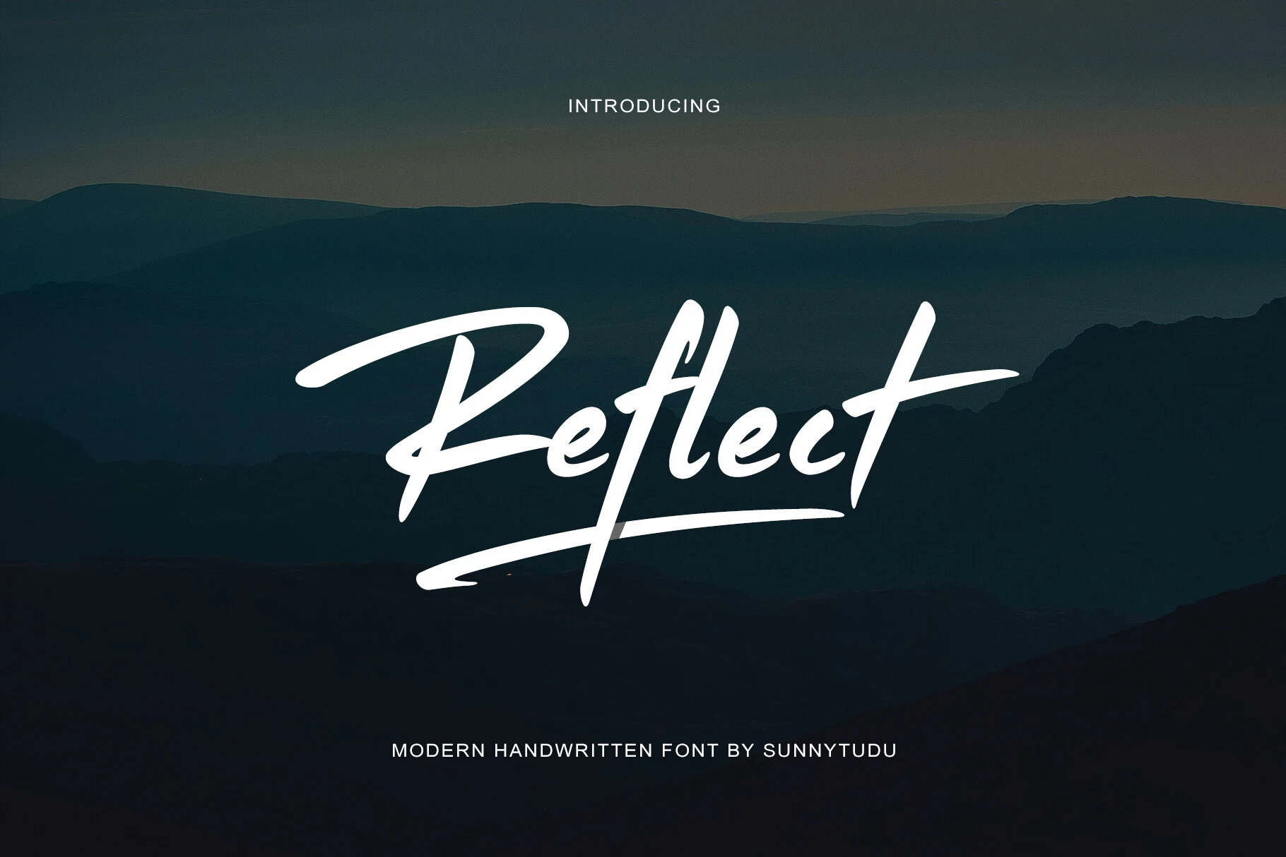 Reflect Handwritten Font preview with bold signature lettering
