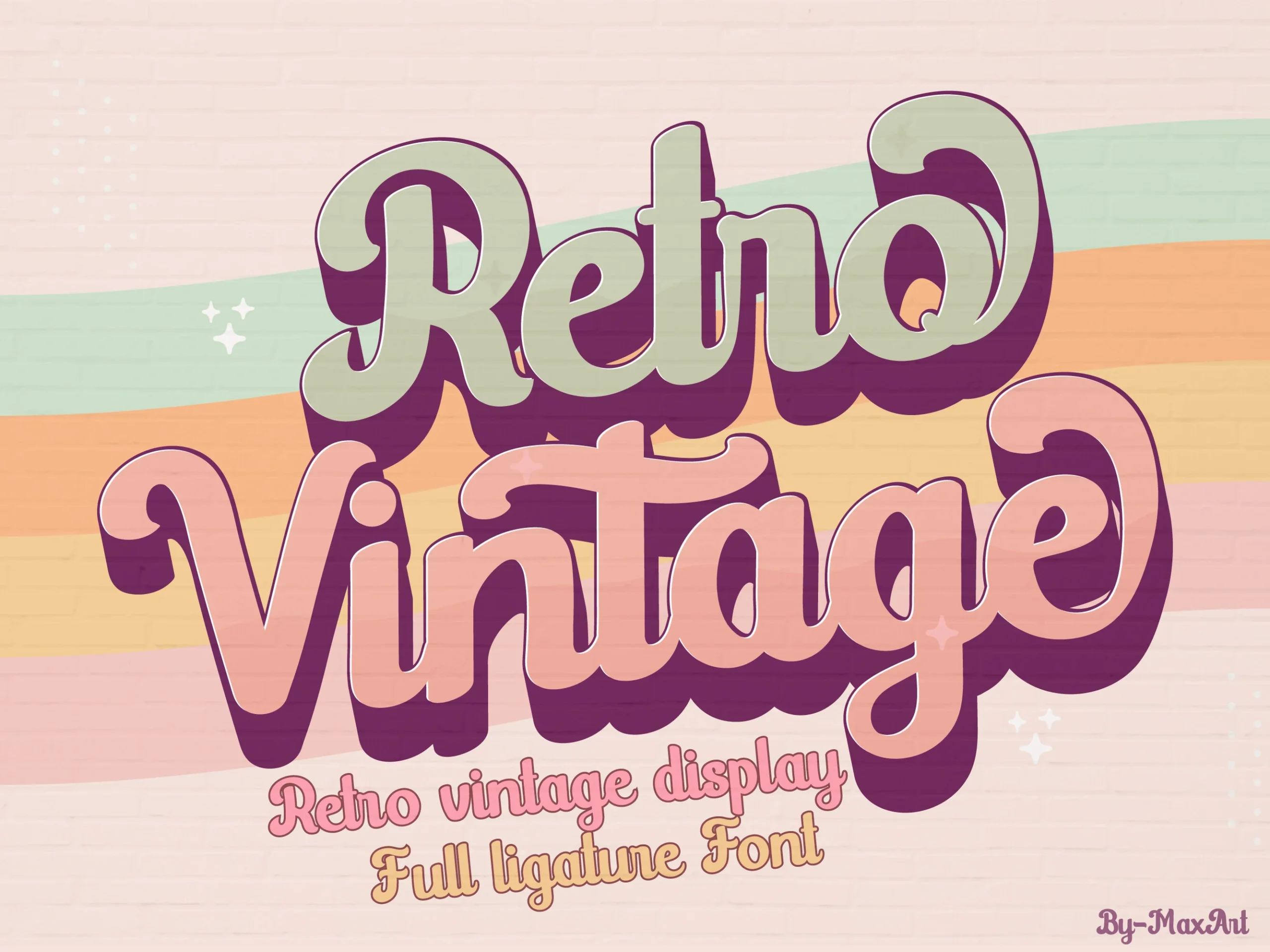 Retro Vintage Font preview with chunky retro lettering