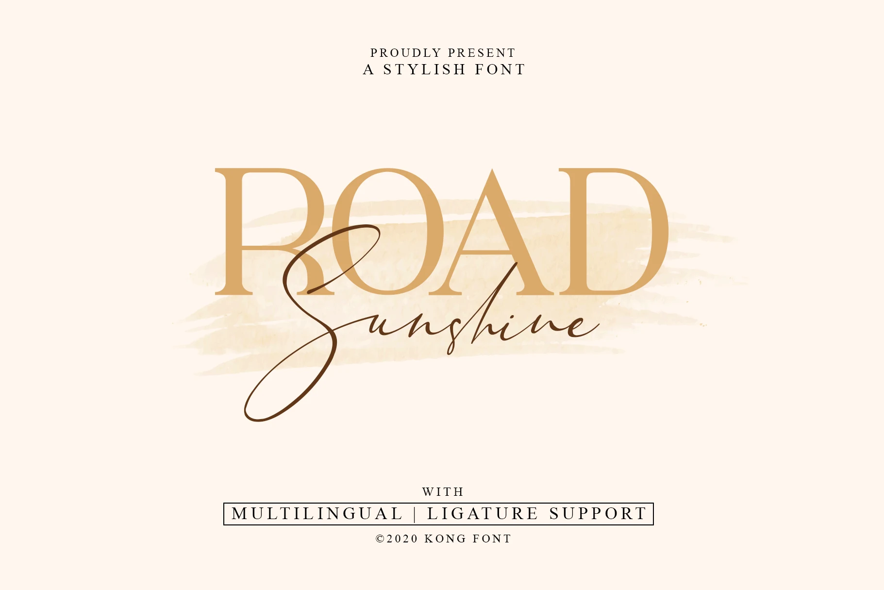 Road Sunshine Font preview with elegant handwritten lettering