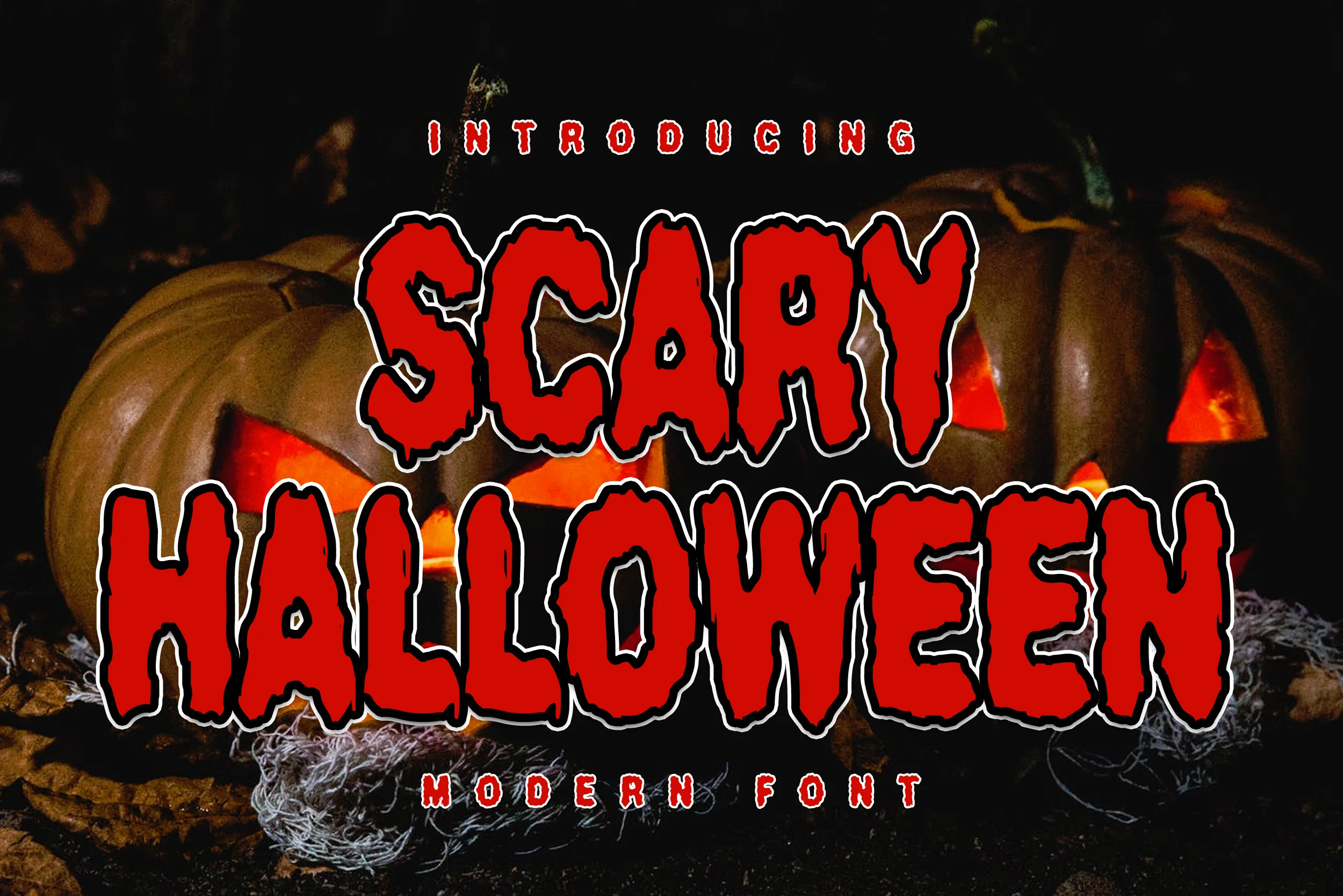 Scary Halloween Font in bold uppercase letters with dripping, melting-effect terminals and rough uneven edges.