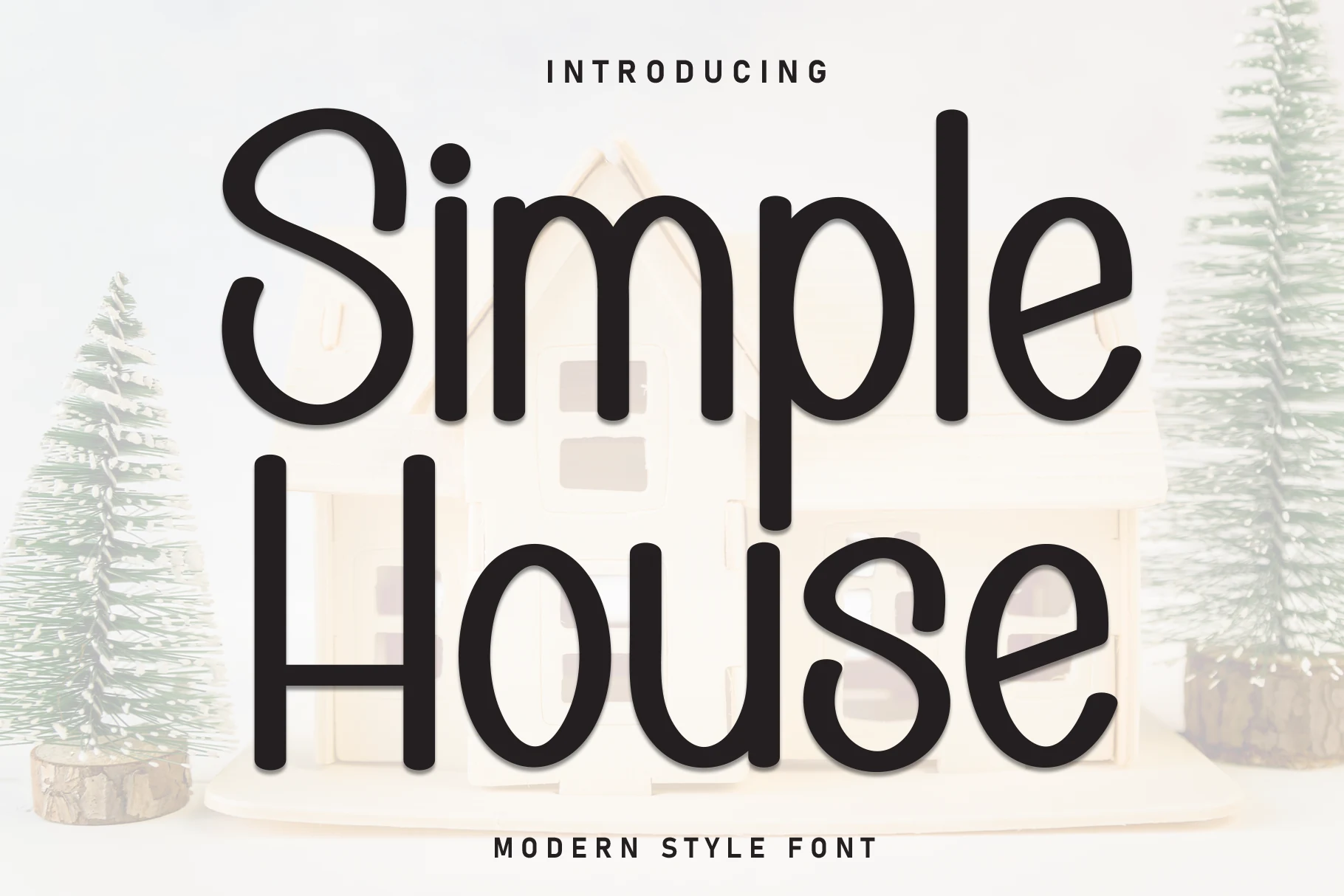 Simple House Font preview with rounded handwritten letters