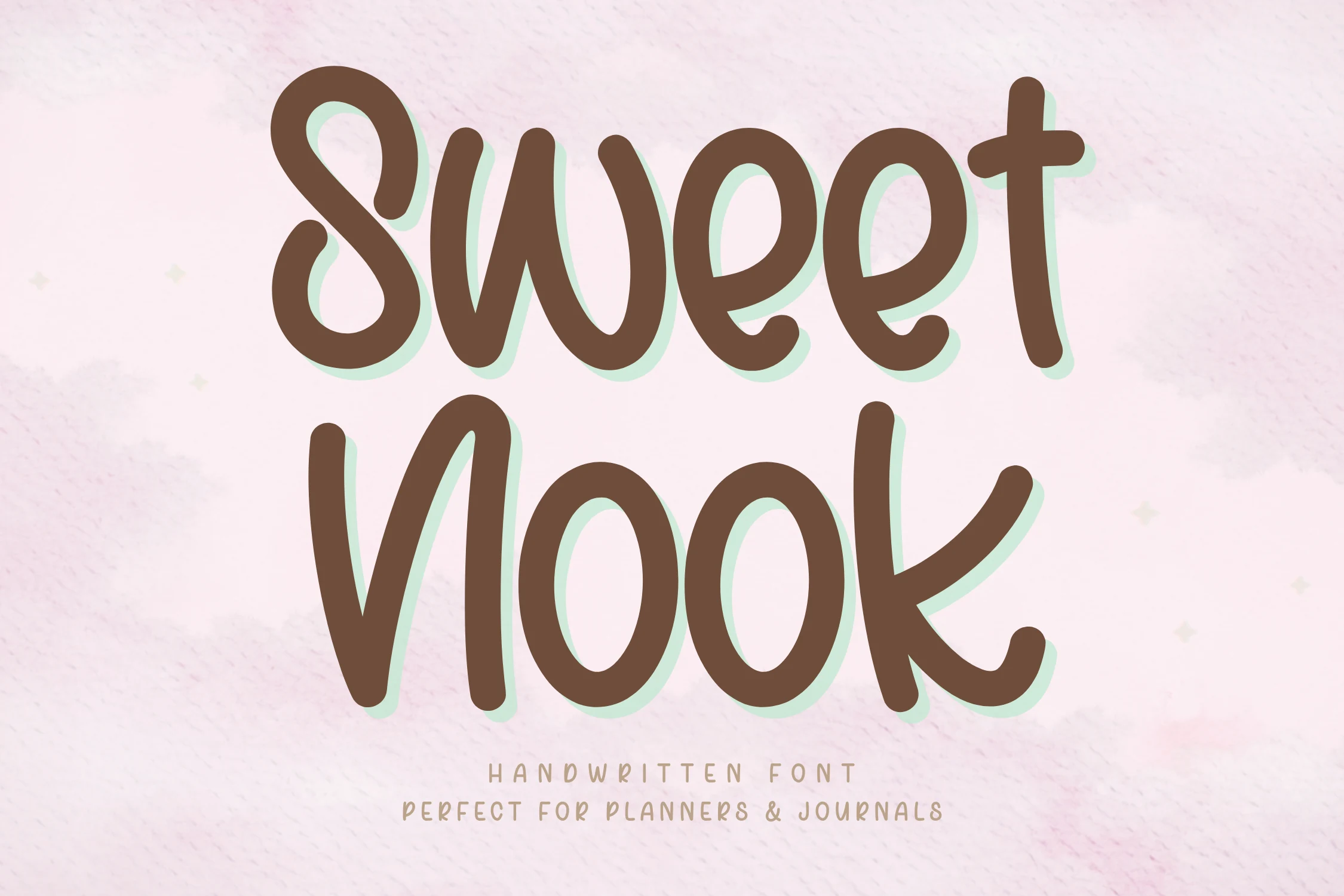 Sweet Nook Font preview with rounded handwritten lettering