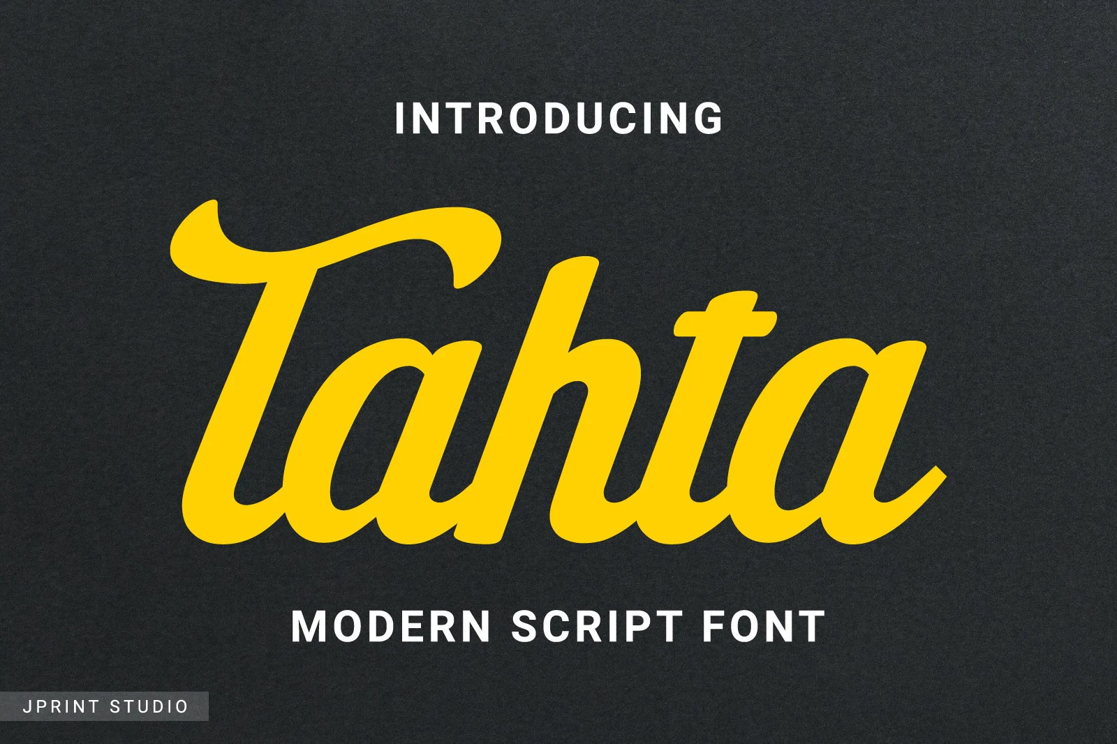 Tahta Font displayed as a bold, connected cursive wordmark with a pronounced rightward slant and rounded terminals.