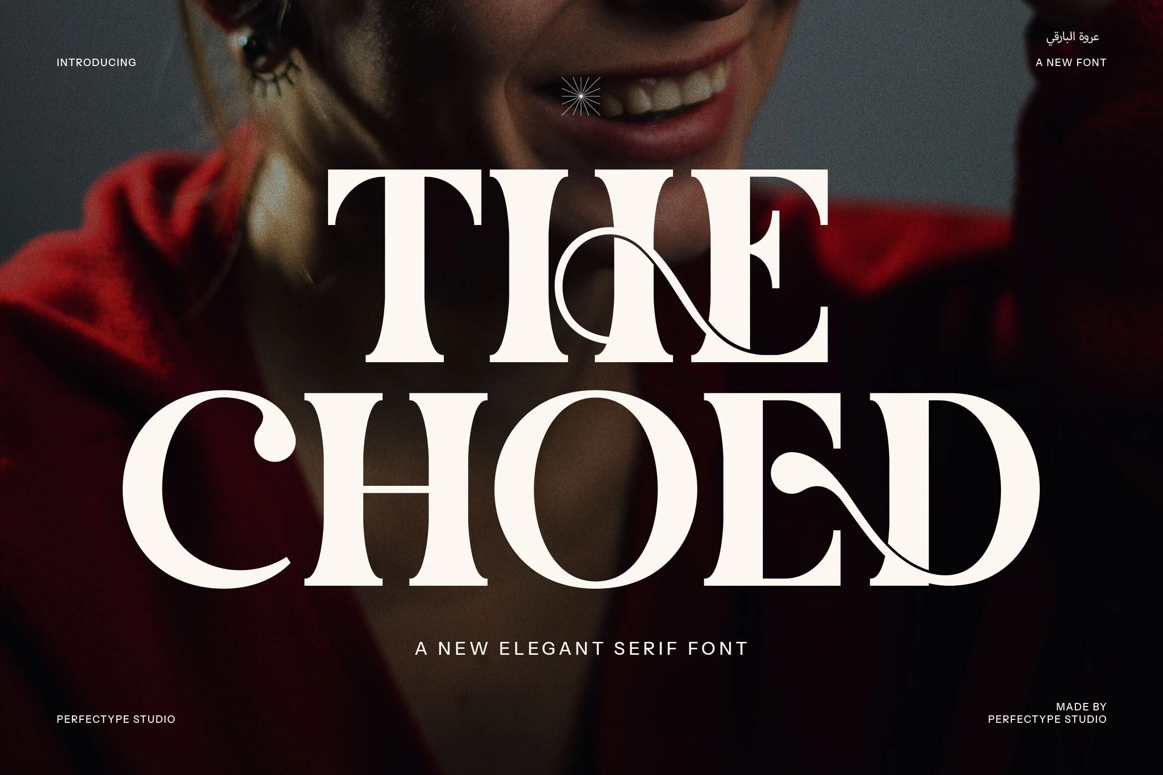 The Choed Font preview with bold high-contrast serif lettering and sweeping ligatures