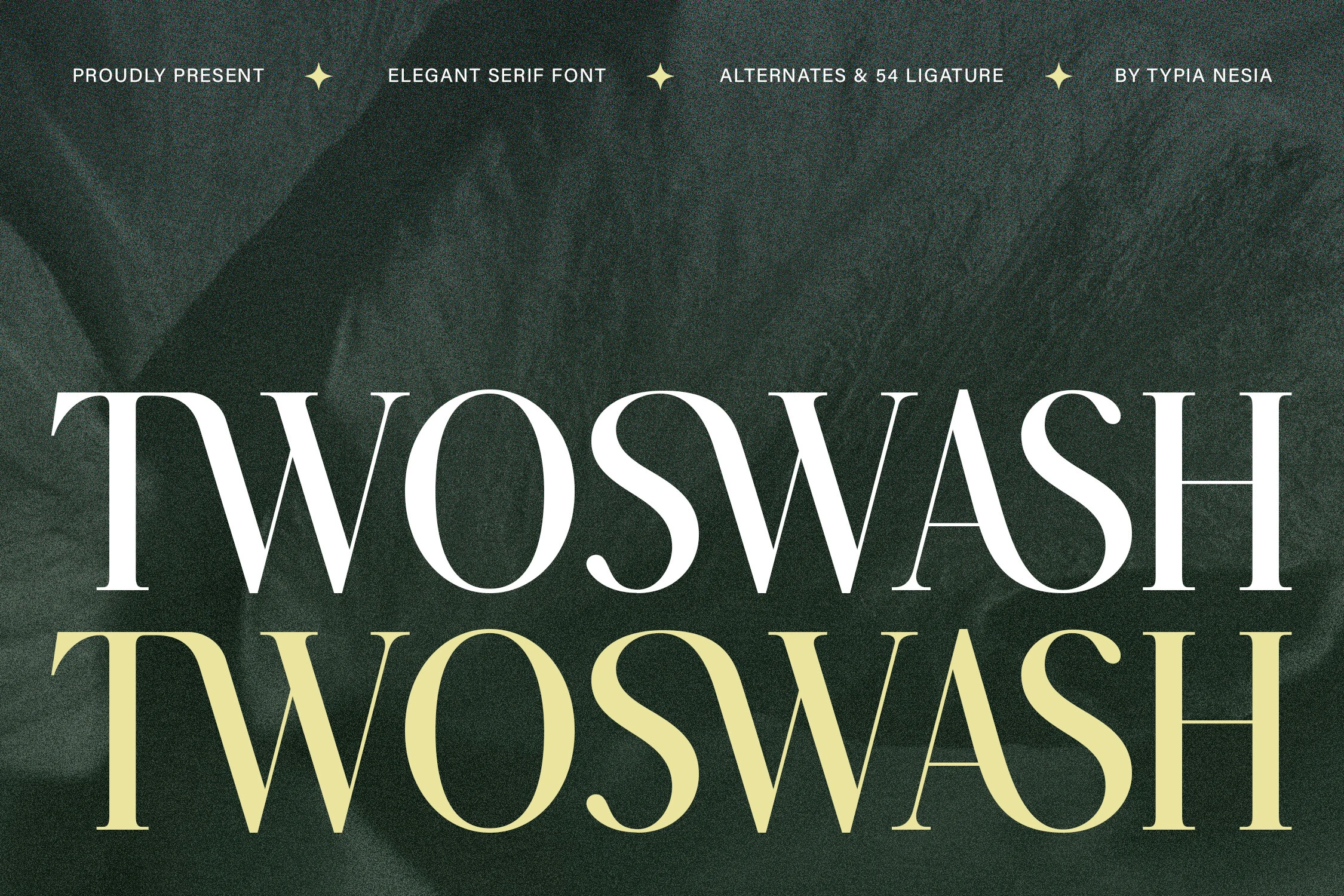 Twoswash Font preview with elegant serif lettering