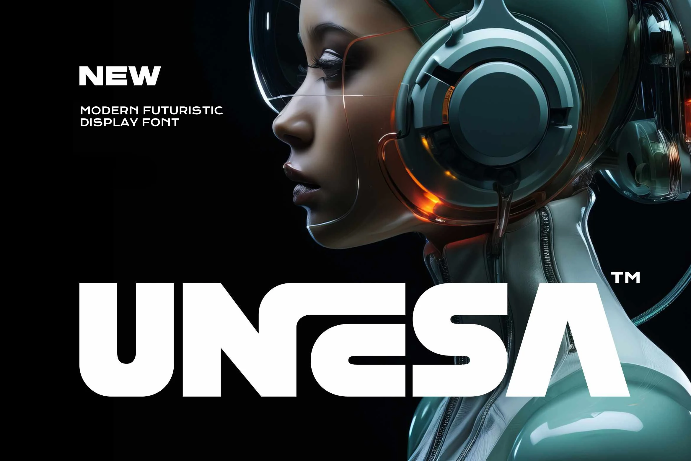 Unesa Font preview for futuristic logo lettering