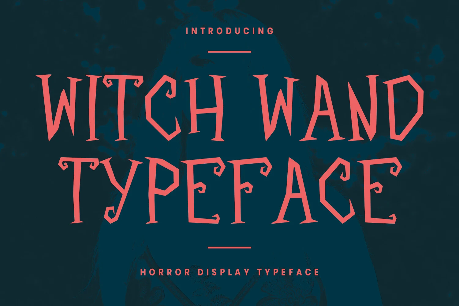 Witch Wand Font with uneven jagged strokes, sharp triangular protrusions, and irregular terminal points.