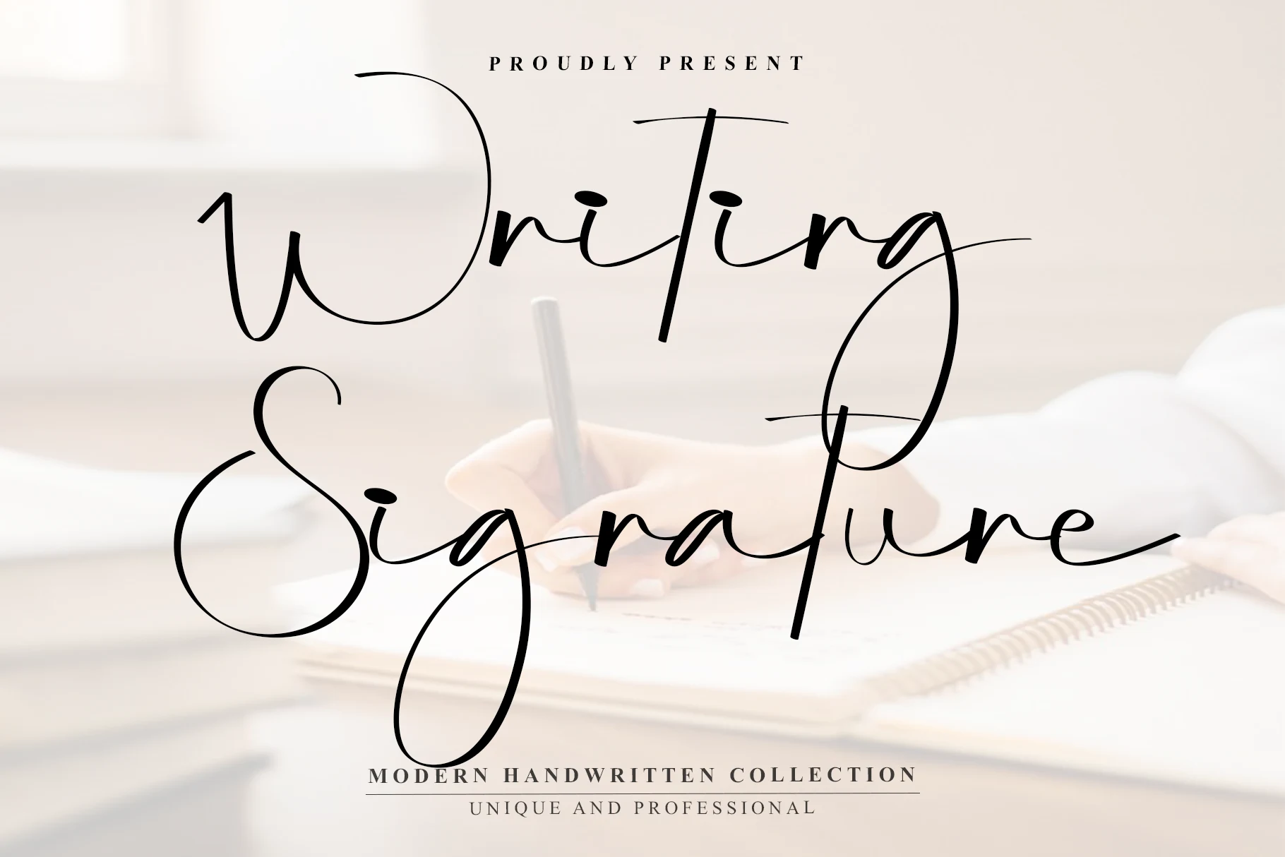 Writing Signature Font preview from a handwritten fonts collection