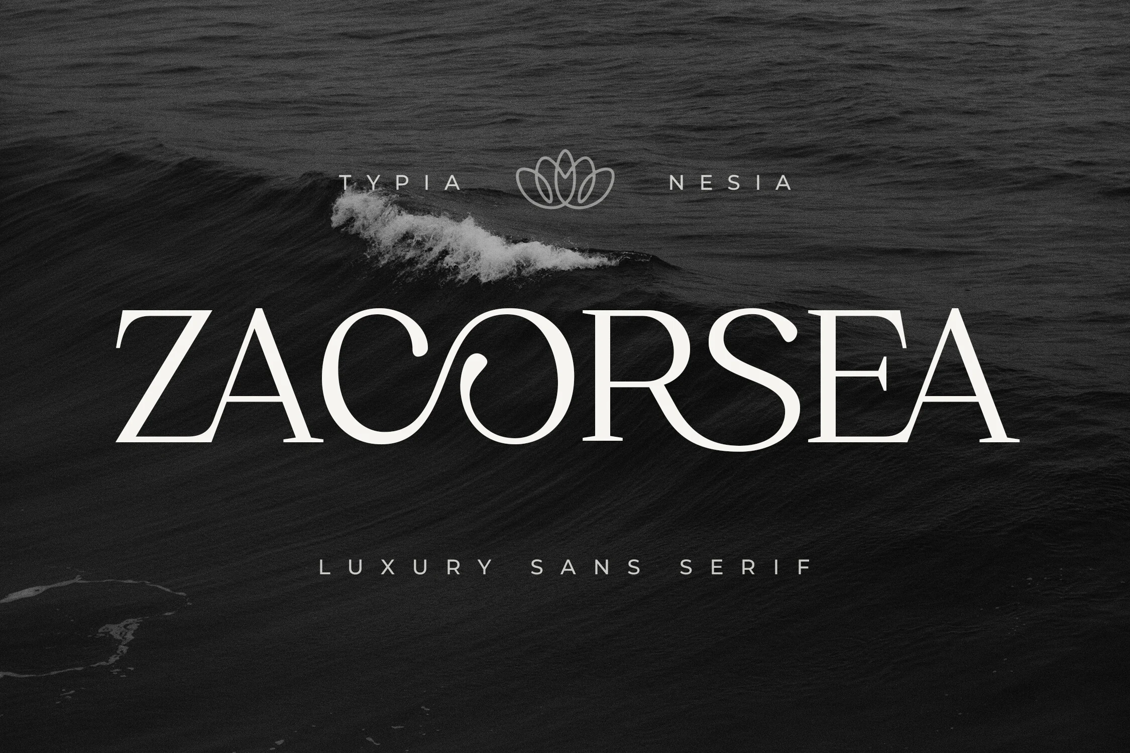 Zacorsea Font preview with luxury serif logo lettering